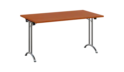 SLC 140 chrom skládací jednací stůl 1394x800, deska 25 mm, podnož chrom, deska třešeň šumavská